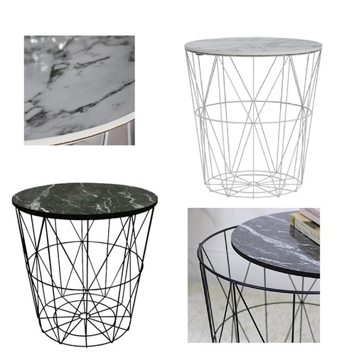 Wire side table retro metal - side,