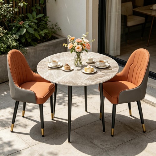 Large round marble dining - marble,