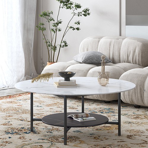 Large round marble coffee - large,