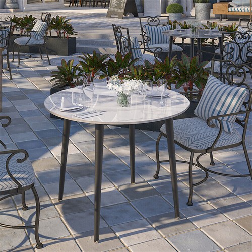80cm large round marble dining - marble,