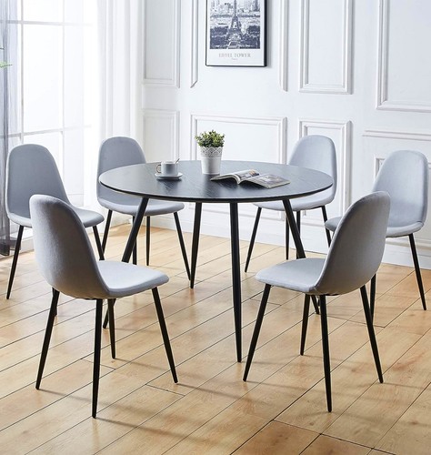 Dining set large round black - large,