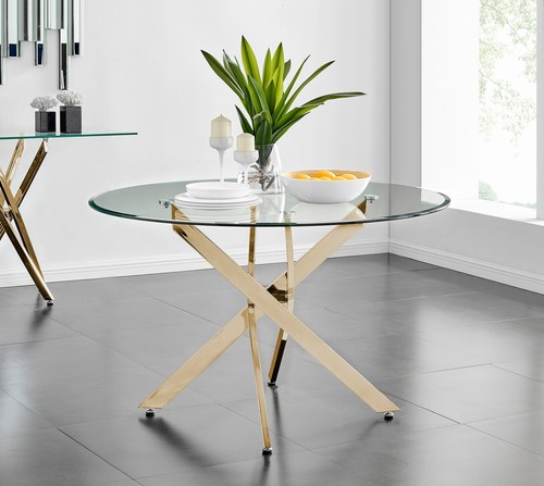 Novara gold large round - novara, glass