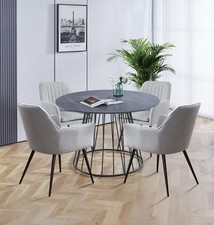 Dining Set, 120cm Large Grey