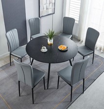 Dining Set, Black Large Round