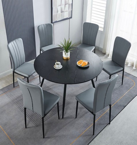 Dining set black large round - set,,
