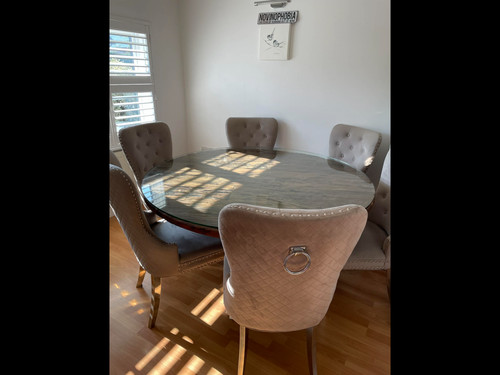 Large circular dining table